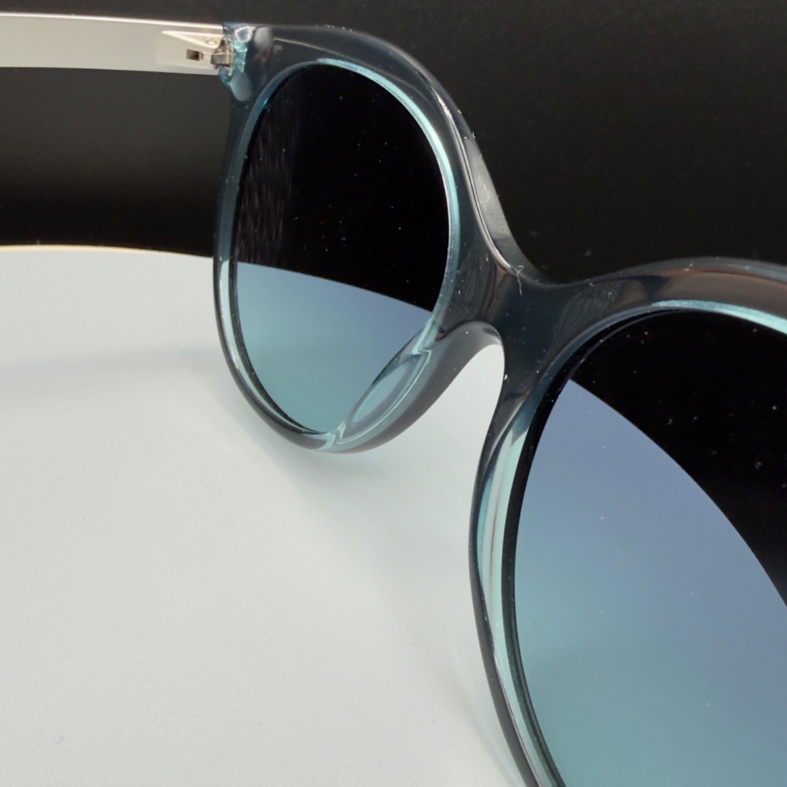 Tiffany & Co TF 4175B 8285/9S Black Cat Eye Sunglasses Blue Lens 55 19 140 READ