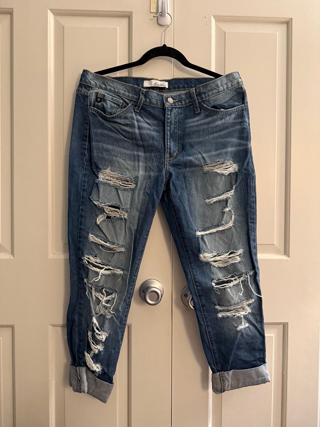 Kancan BK1005 Heavily Distressed Mid Rise Boyfriend Jeans