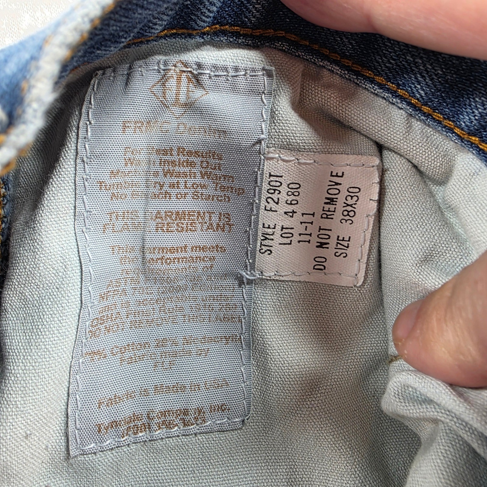 Tyndale FRMC Flame Resistant Denim Work Jeans Mens 38×30 Blue F290T USA HRC 2