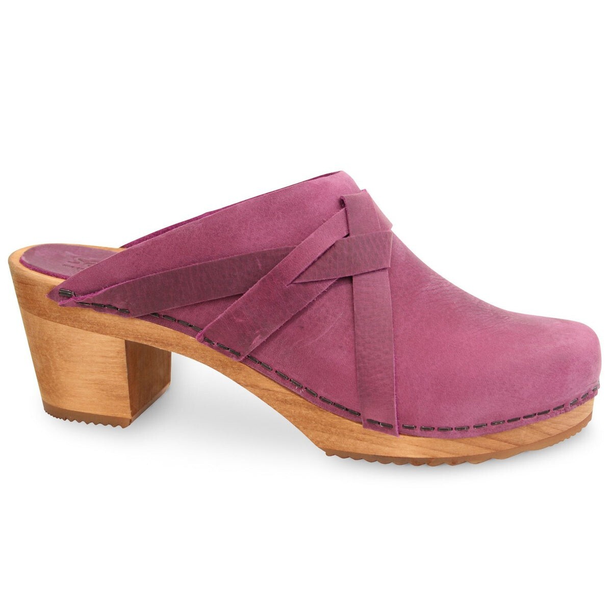 SANITA “MANUELLA” OILED LEATHER OPEN BACK SLIP-ON CLOG COLOR PINK 37(US 6) WOMEN