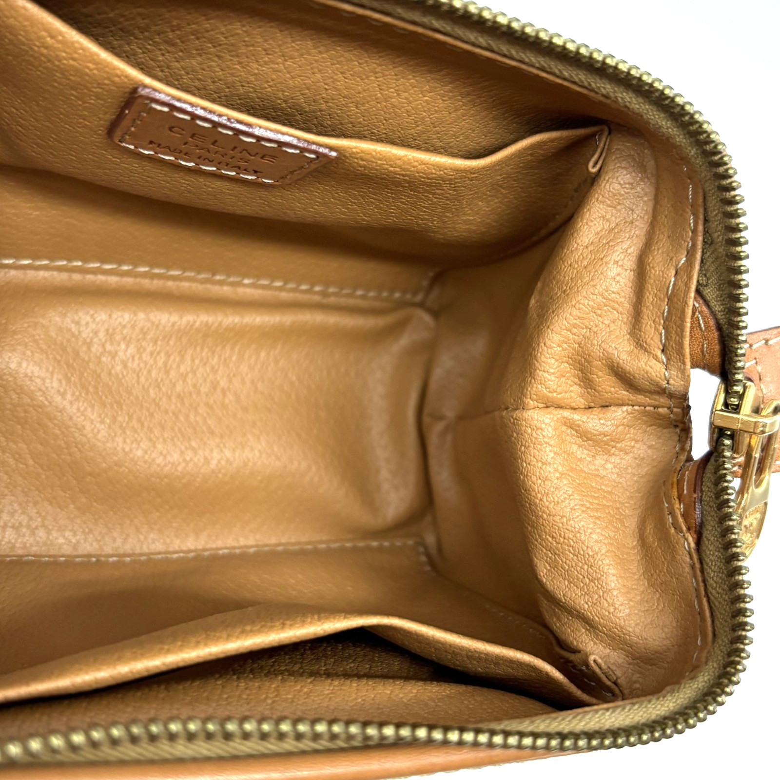 CELINE Macadam Cosmetic pouch leather PVC