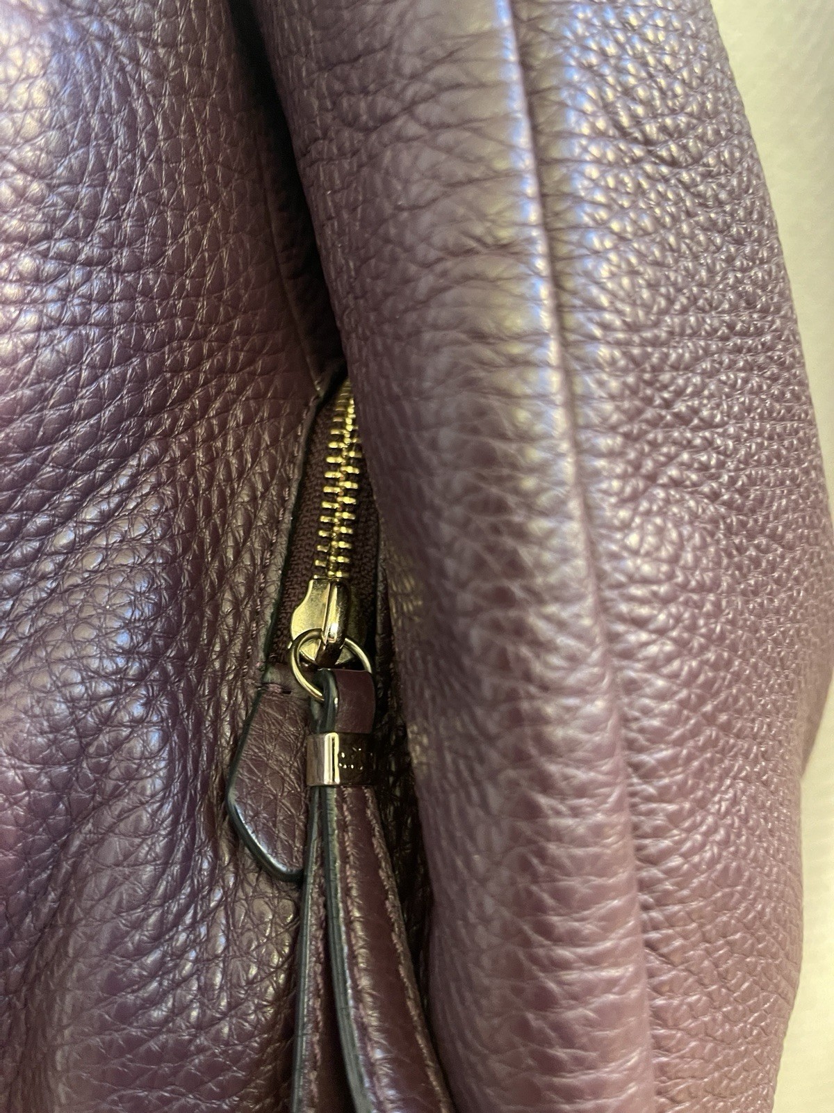 Coach Madison Phoebe Plum Purple Leather 3 Compartment Shoulder Tote W/ Hang Tag