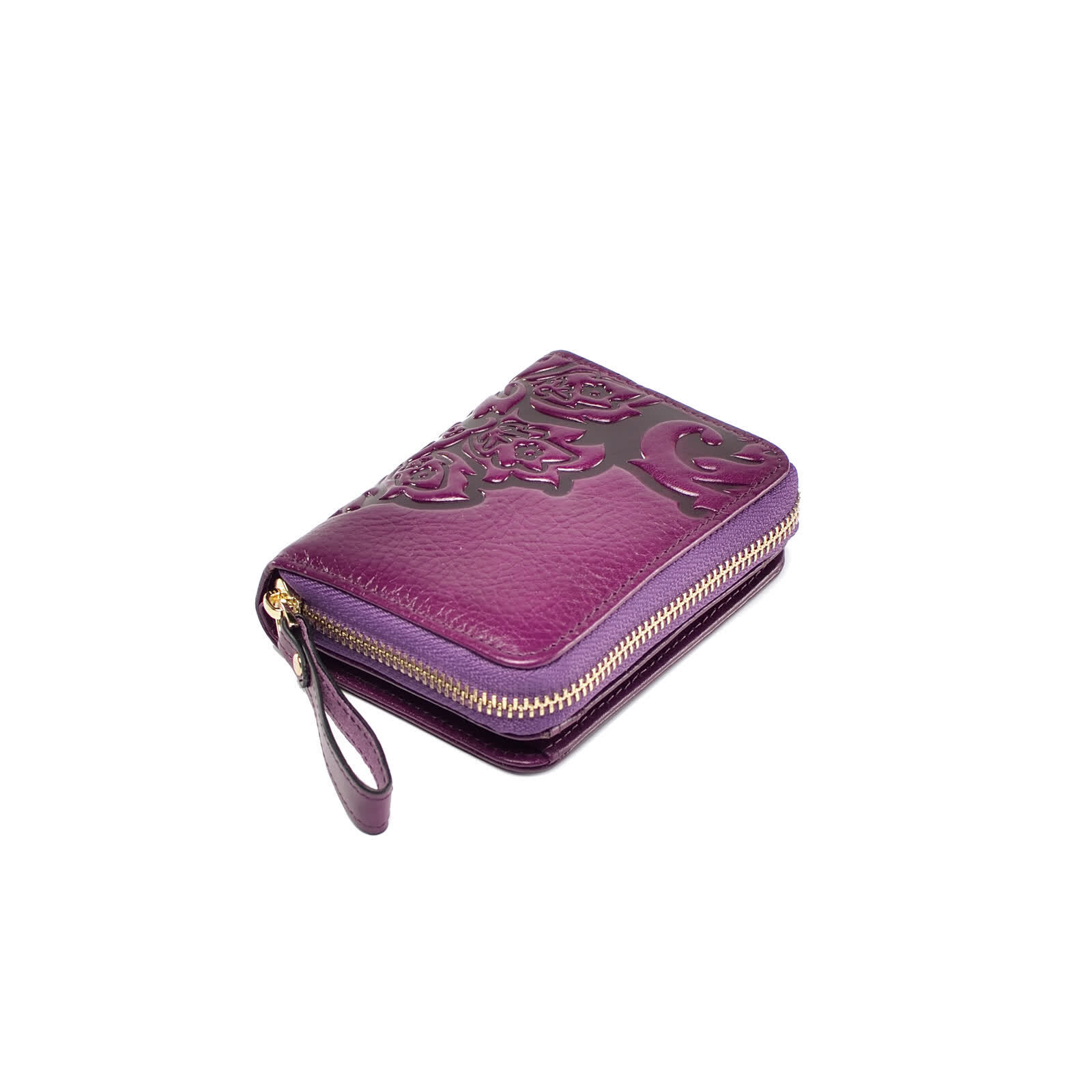 Erivis Womens Genuine Black Leather Wallet Wristlet Clutch with Card Holder