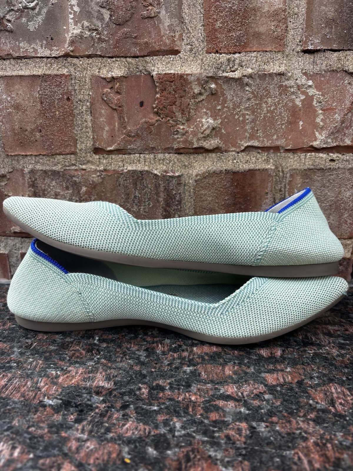Rothy’s The Point Flats Bundle W8 Black And Light Mint Green