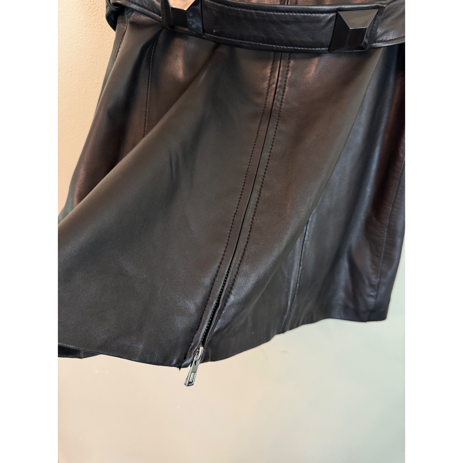 Malene Birger Petricana Nappa Leather Belted Long Vest Size 12