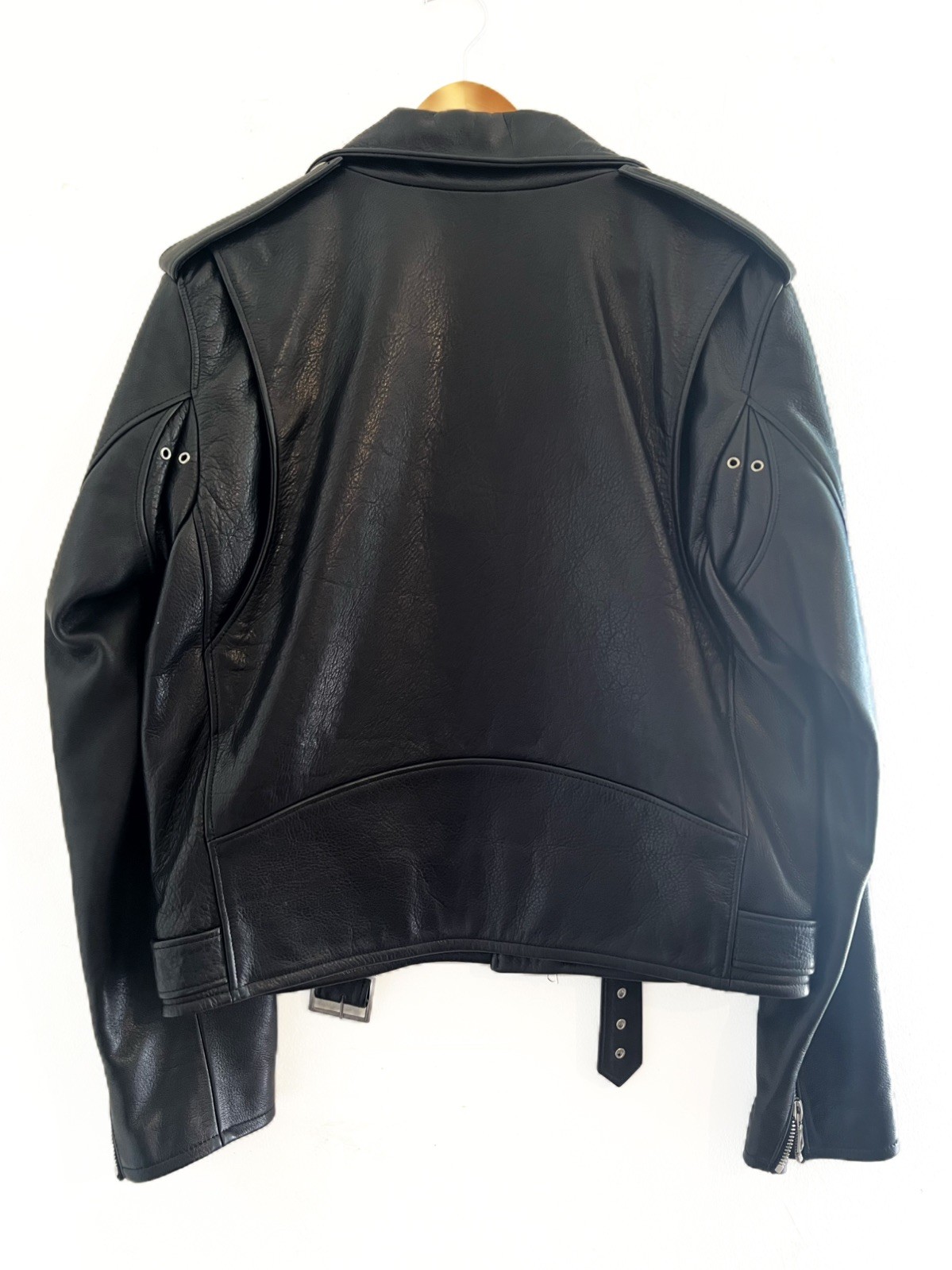 1998$ NEW Cropped John Elliott Leather Motto Jacket, Medium Size 2, Cow Leather
