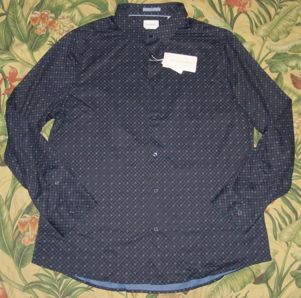 7 DIAMONDS Blue Liam Long Sleeve Button Down Shirt XXL NWT