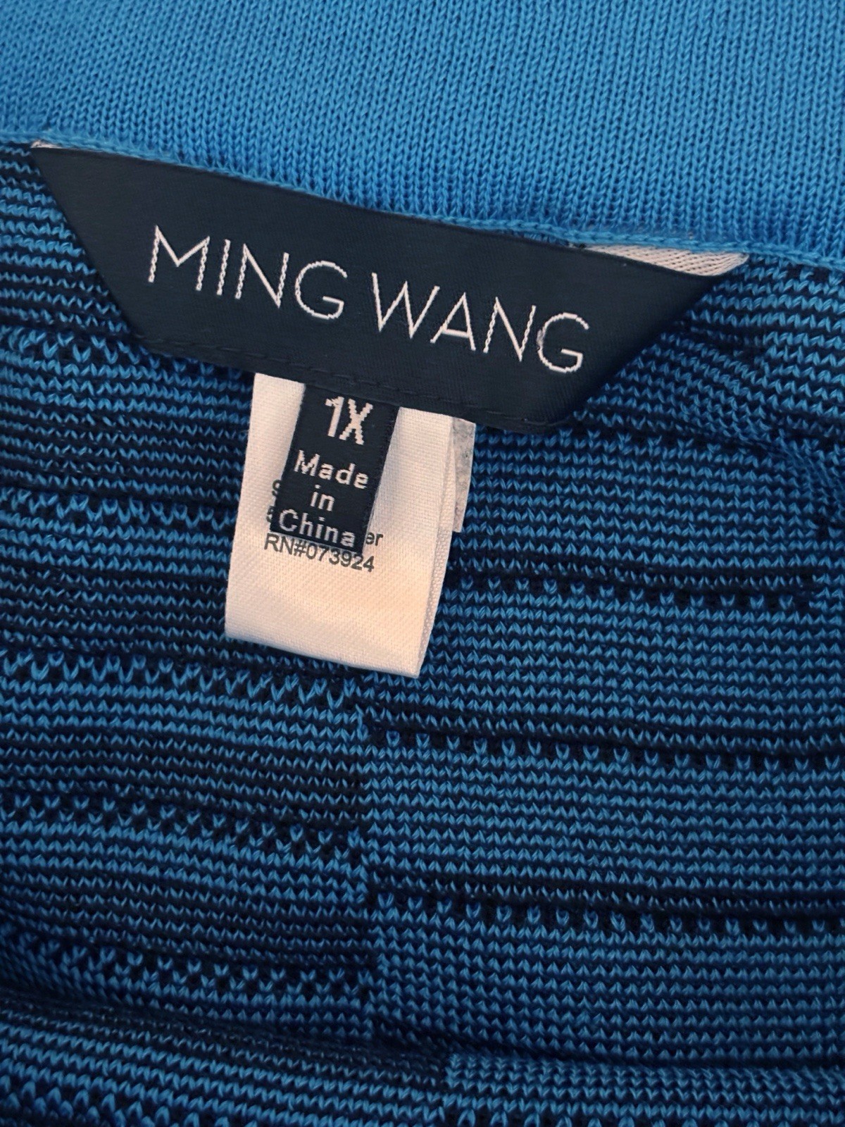 Ming Wang Blue A-Line Multi-Stitch Jacquard Knit Skirt Sz 1X