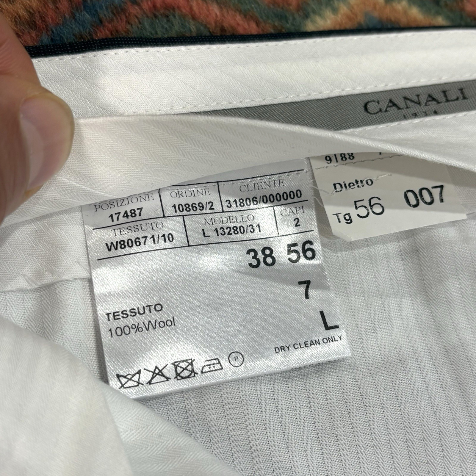 CANALI 1934 silver label recent suit US 46L EU 56L gray wool 38×32 L13280 EUC