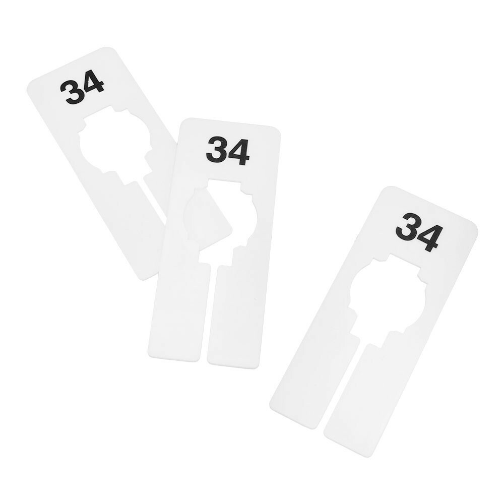 Hangers Retail Clothing 2″ x 5″ Rectangular Plastic Size 34 Dividers 10Pcs White