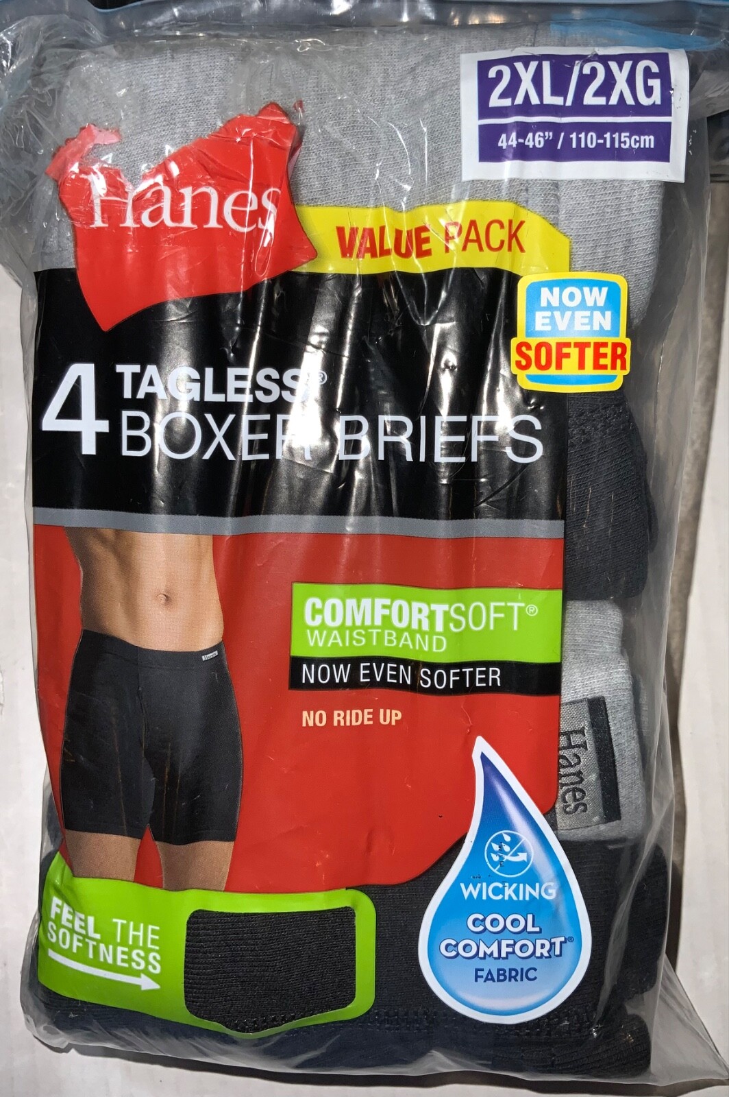 Hanes COVERED BAND SMALL XL Cool Comfort Tagless Boxer Briefs wicking 4-5 pr
