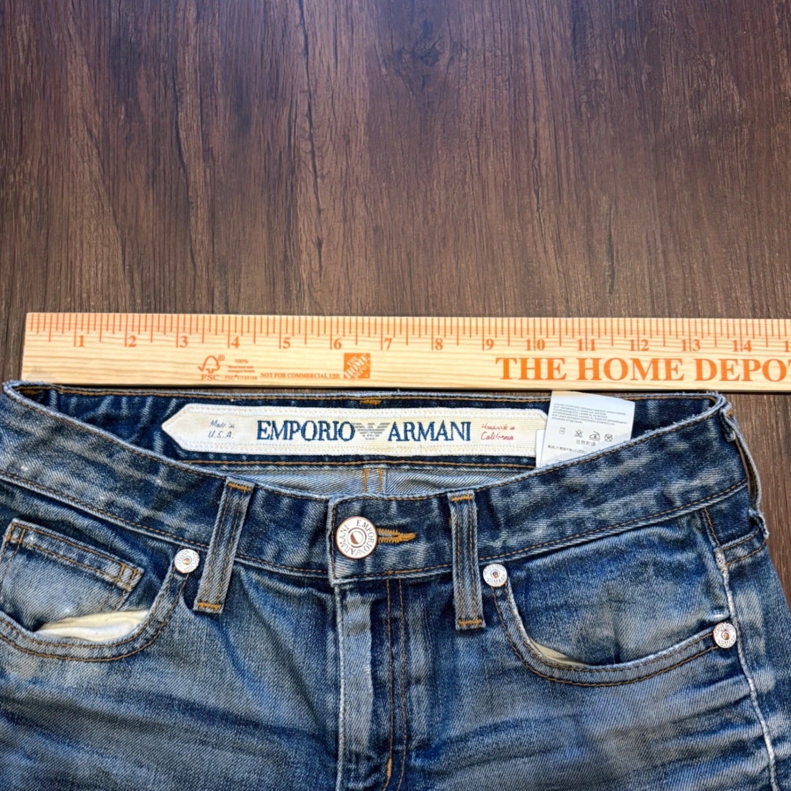 ♾️ Emporio Armani Straight Leg Jeans 28 Blue Wash Mid-Rise Italian Denim ♾️