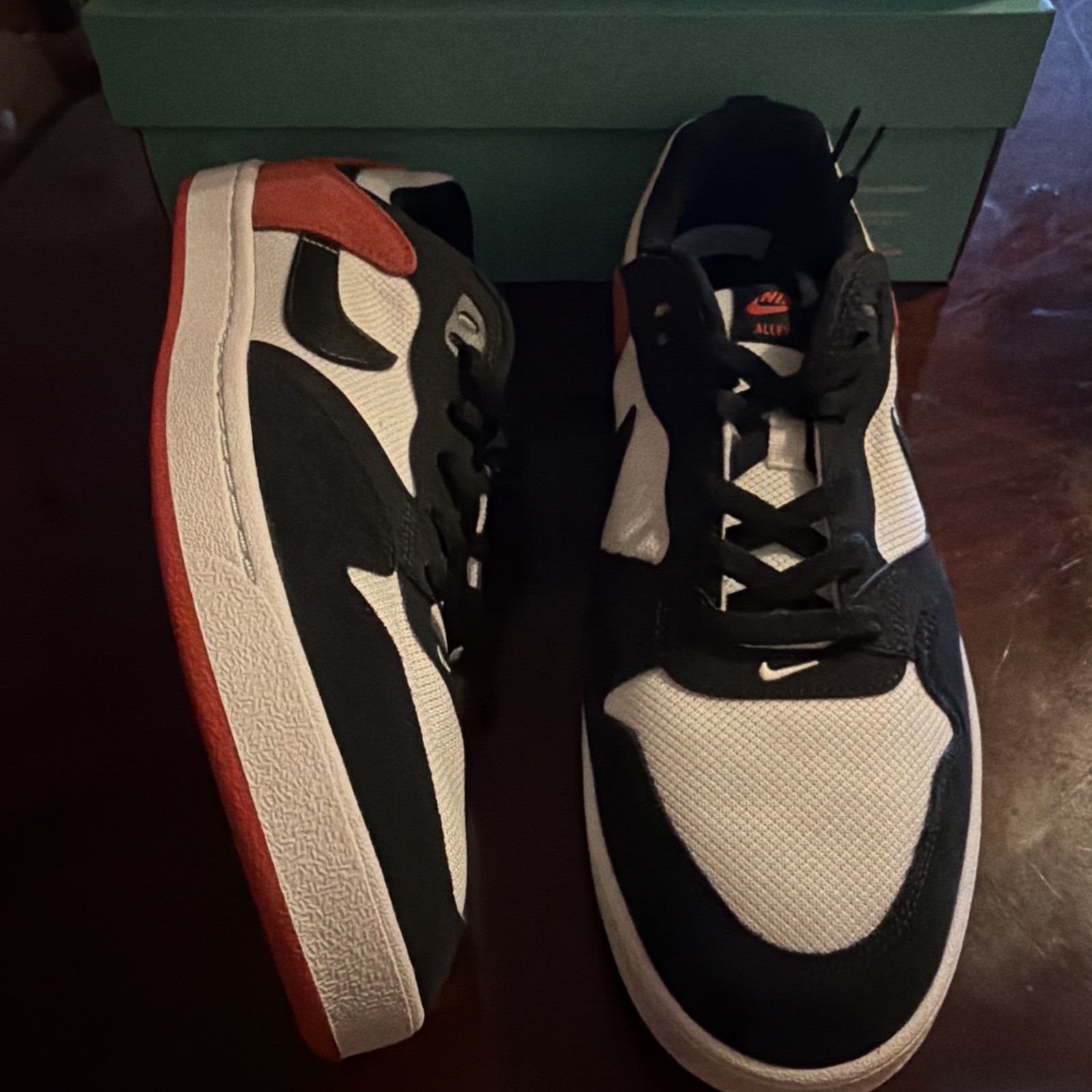 Size 13 – Nike SB Alleyoop Skateboard Shoes Sneakers Vulcanized White Black Red