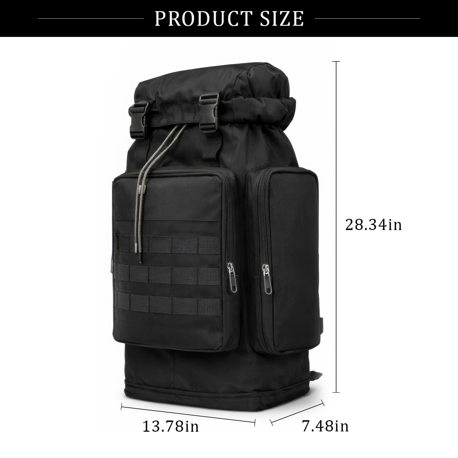 80L Tactical Backpack Military Molle Travel Hiking Rucksack Large Capacity Bag