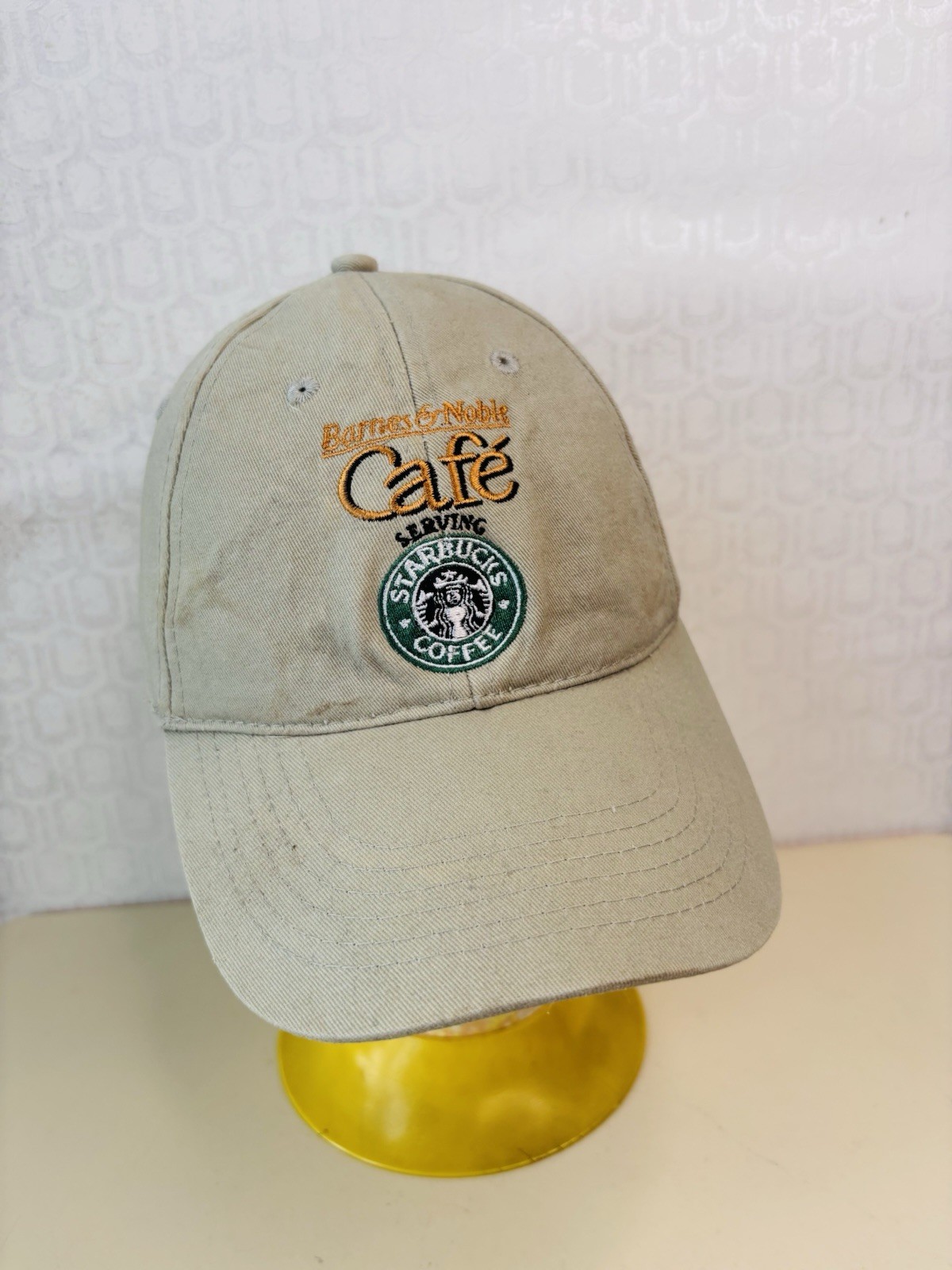 Starbucks Barnes & Noble Cafe Strapback Hat Cap Khaki Slouch Dad