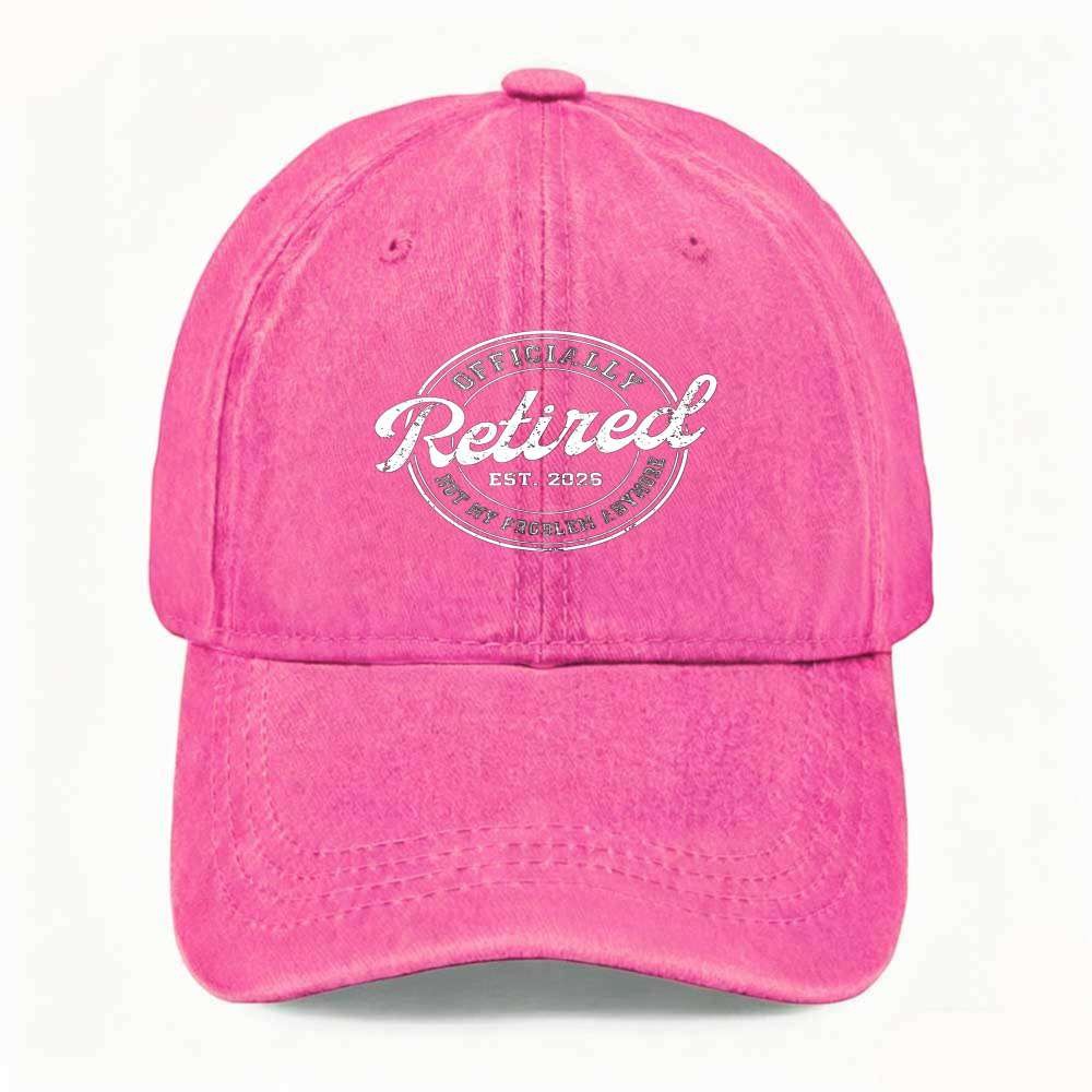 Unisex OFFICIALLY Retired EST. 2026 Funny Dad Hat Vintage Washed Baseball Cap