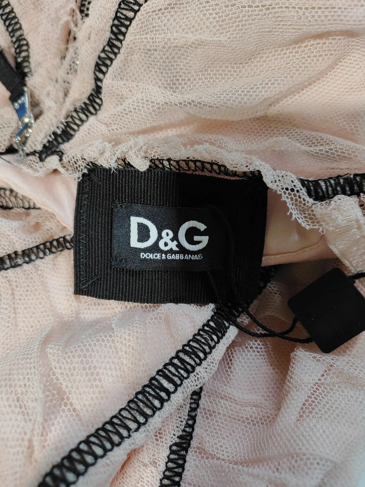 D&G Dolce & Gabbana Pink mesh layered pink dress IT 40 UK 6 US 2 XS