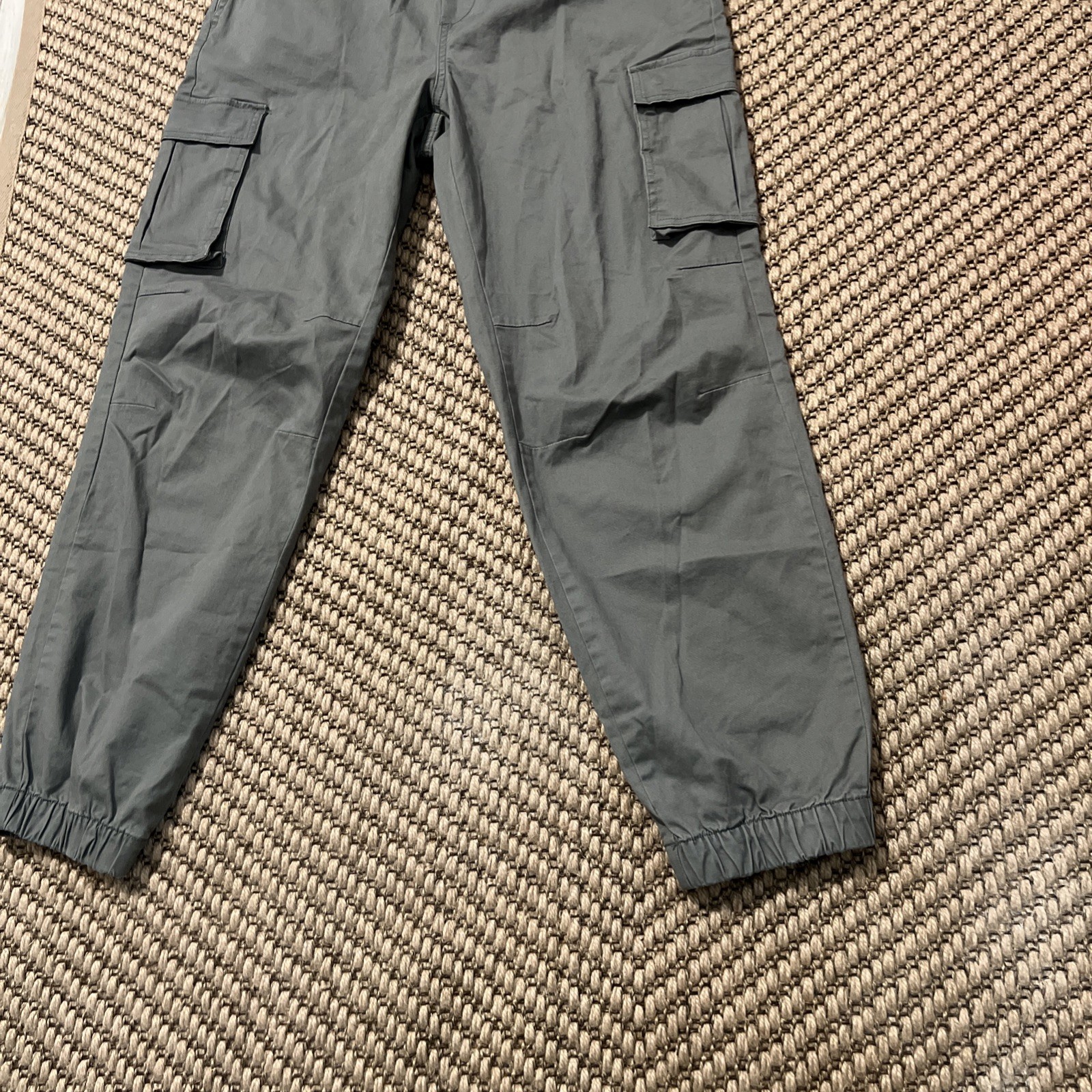 No Boundaries Men Cargo Pants Green Artichoke Size M 32-34 Drawstring Jogger NEW