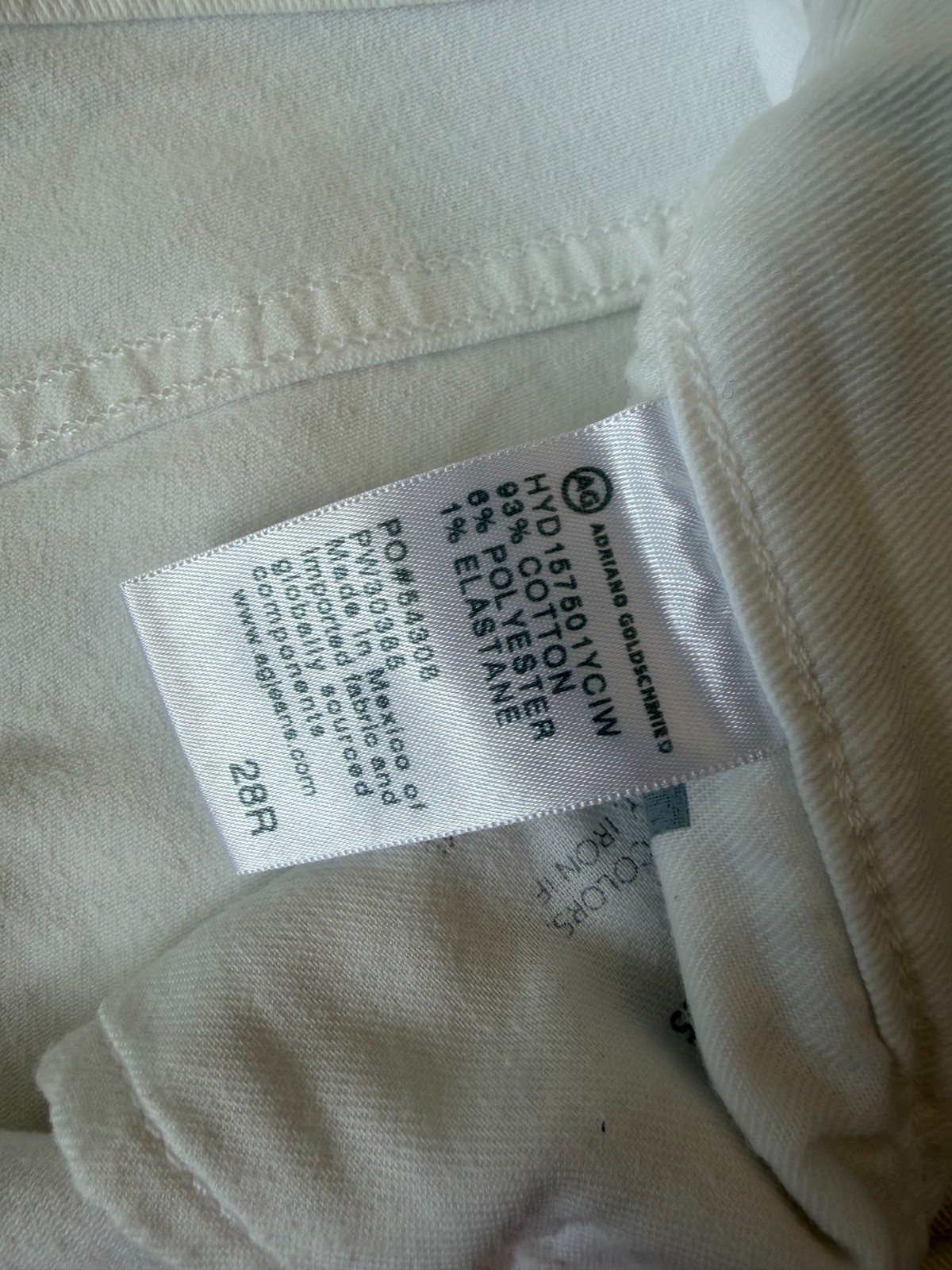 AG White Jean Ex-Boyfriend Slouchy Slim AG Denim Adriano Goldschmied 28 R