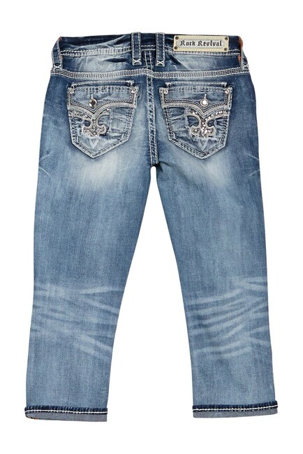 Rock Revival EASY Crop Jean Capris Yara Light Wash Mid Rise Sizes 25 to 34, $154