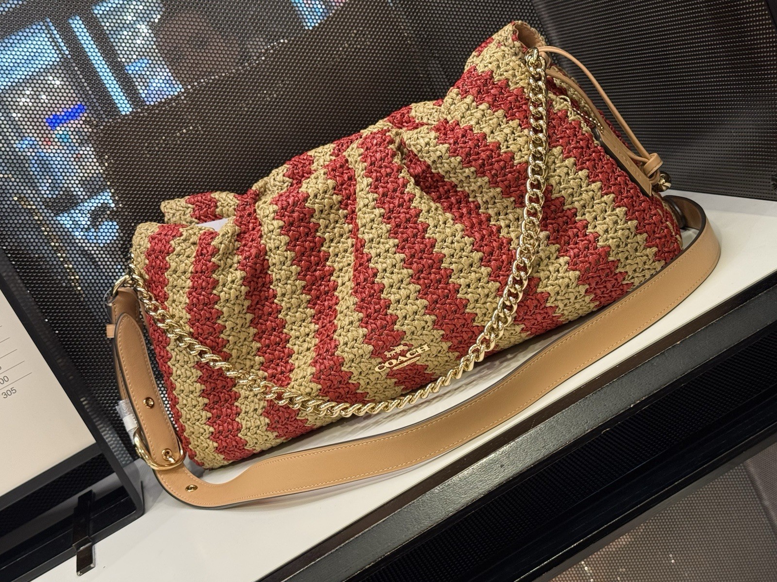 NWT coach Faye Large Shoulder Bag With Stripes