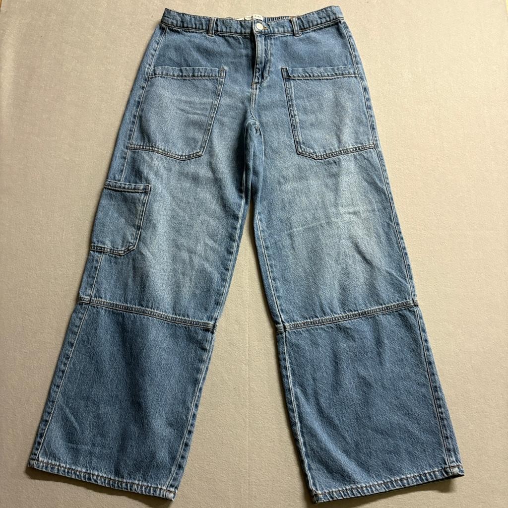 Celebrity Pink Carpenter Jeans Womens Medium Blue Denim Wide Leg Elastic Back
