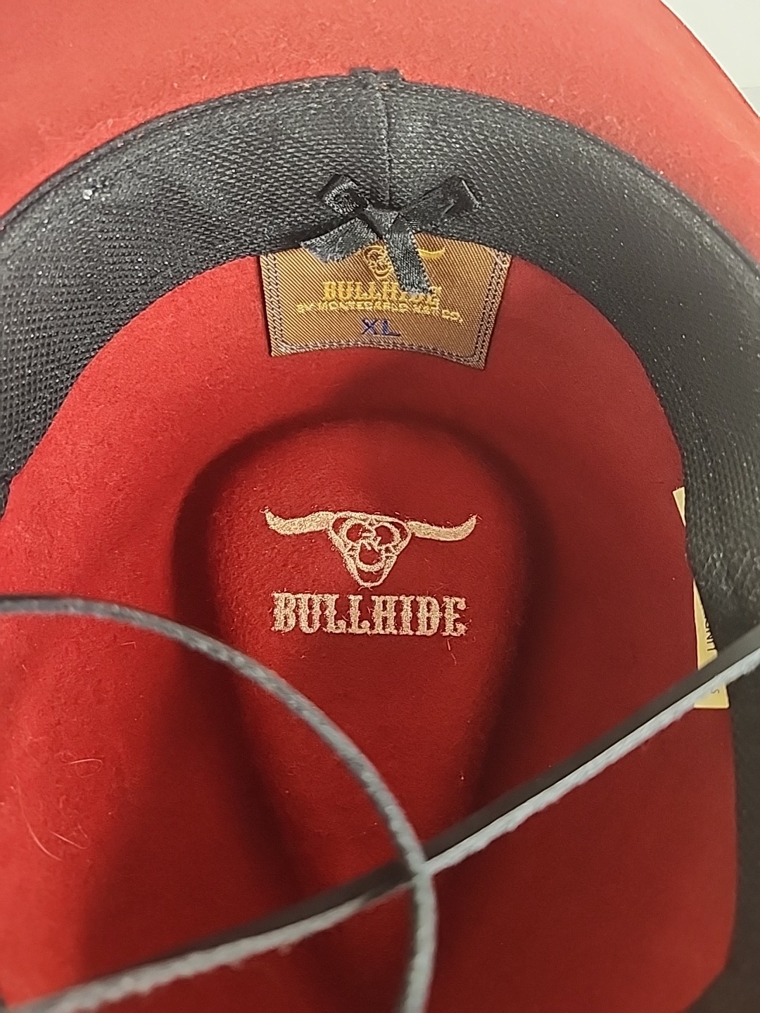 Bullhide Cowboy Hat by Monte Carlo Red Wool XL Black Leather Strap