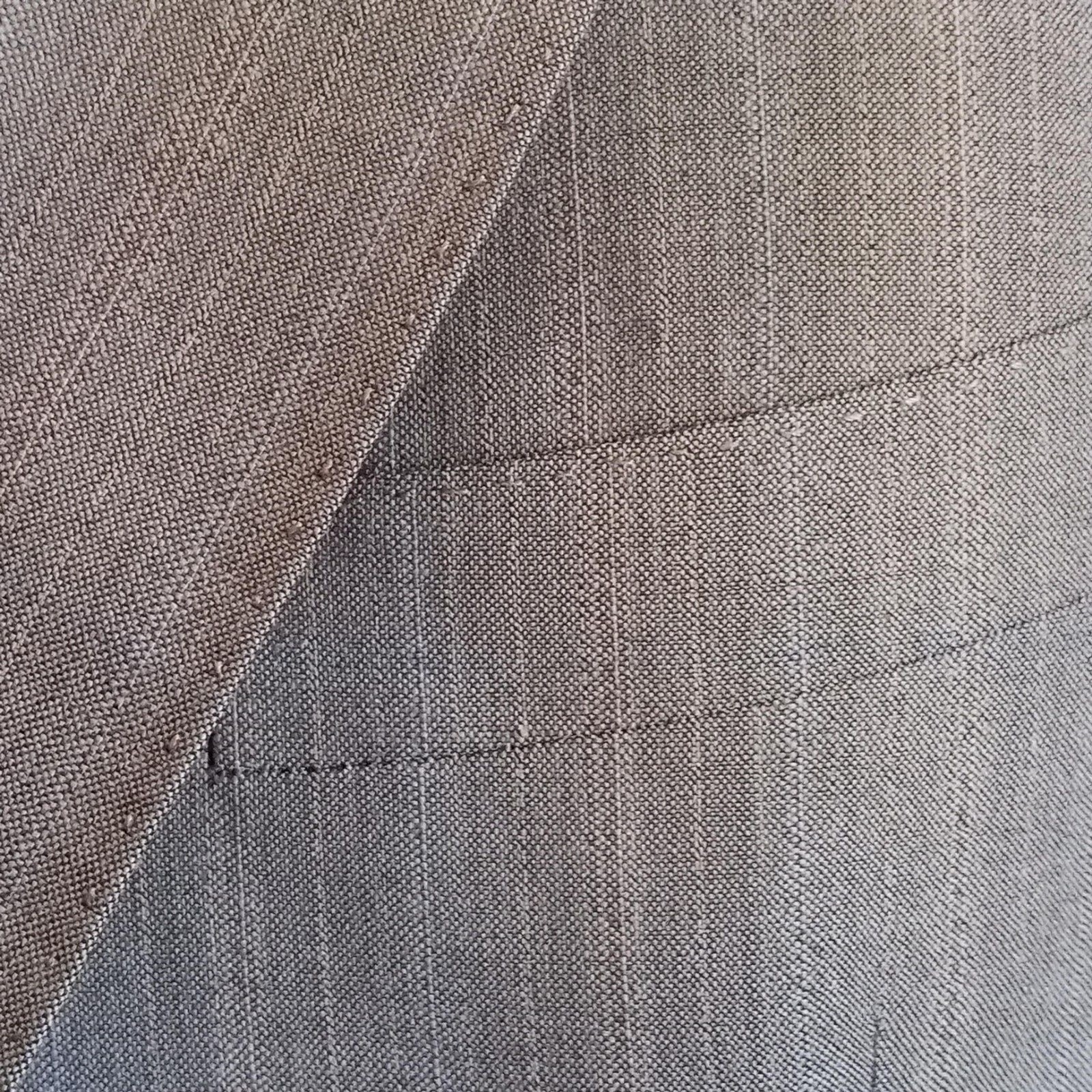 Eduardo De Simone Italy SZ 43 Wool Sport Coat Suit Jacket Stripe Tan Gray Blue