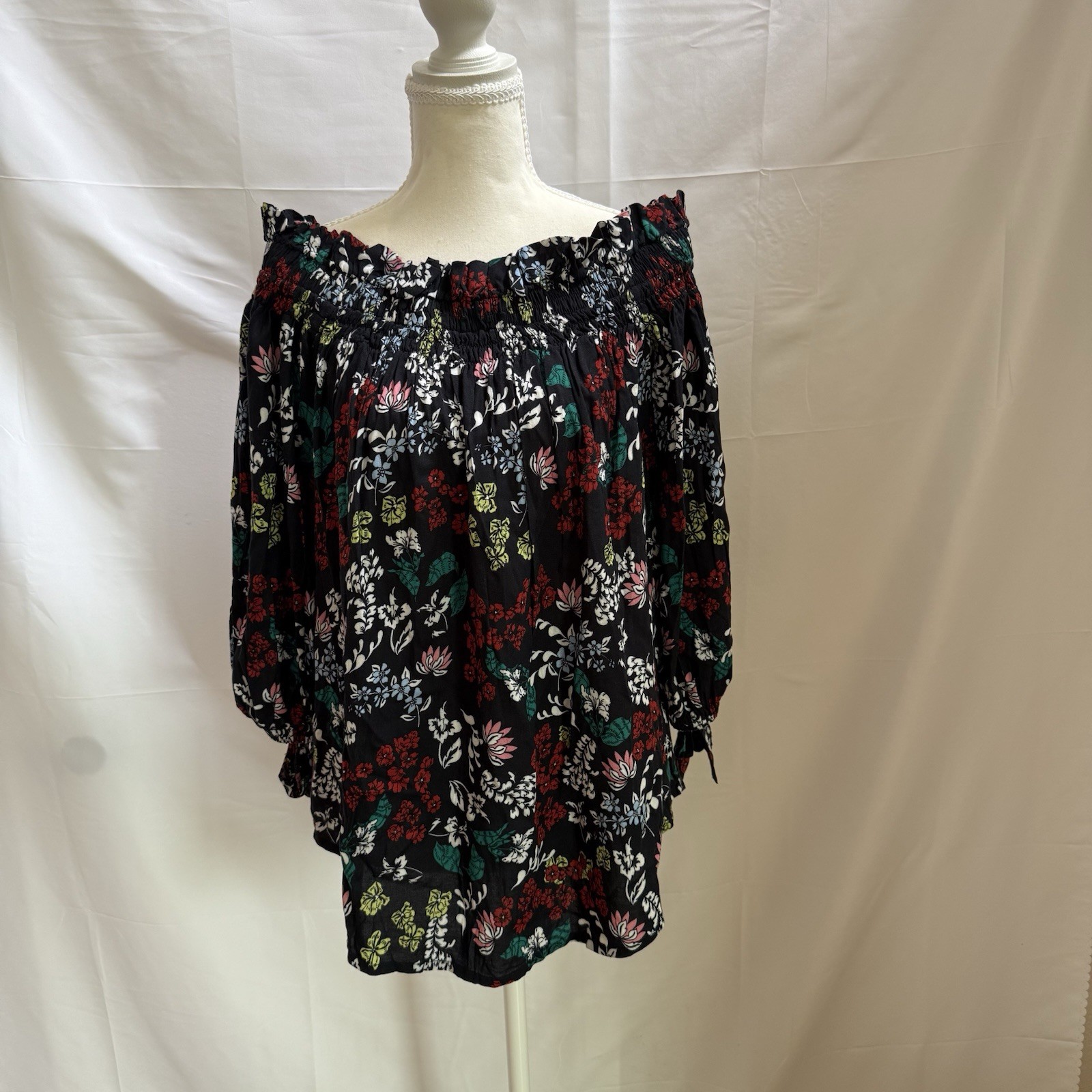 Beach Riot Floral Off The Shoulder Blouse Multicolor Resort Vacay Women’s Medium