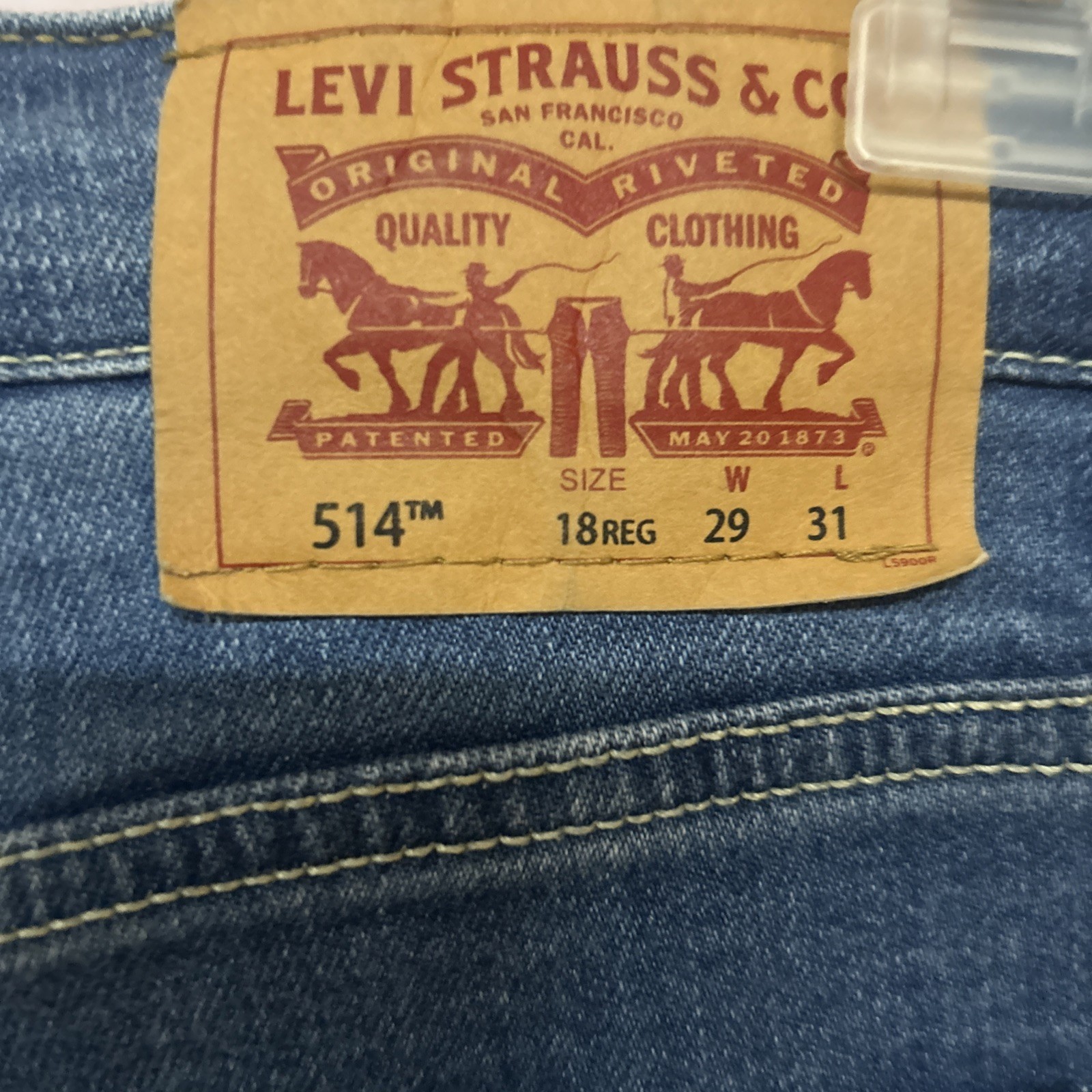 Levi’s 514 Performance Straight Boys Reg 18 29×31 Measures 28×29 Blue Jeans