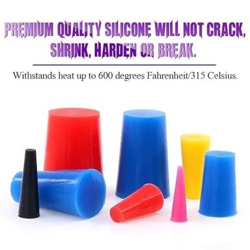 50Pcs High Temp Silicone Rubber Protective Tapered Plug As Number of Items: 50