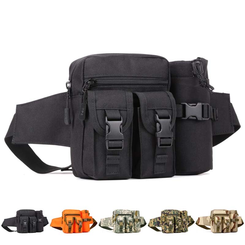 Tactical Waist Bag Waterproof Utility Belt with Water Bottle Holder Fanny Pack
