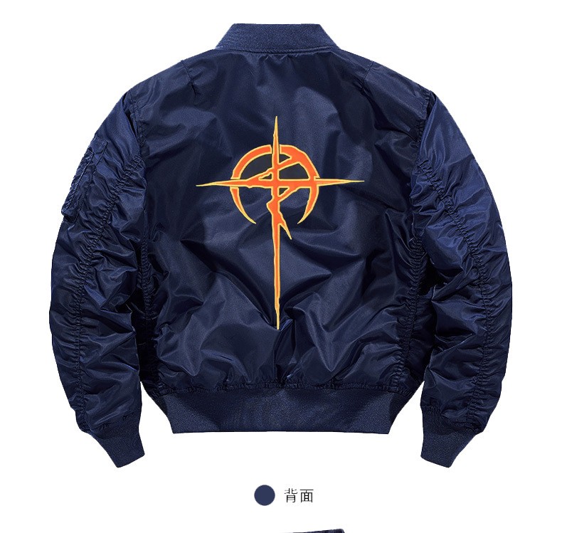 GUNDAM Hathaway Noa‌ Flight Jacket Casual Style Embroidery Zipper Coat Outwear