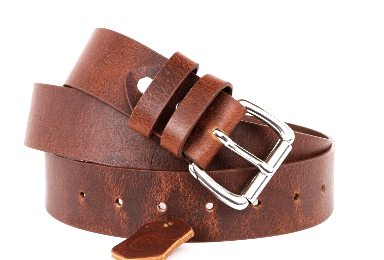 Men’s Genuine Buffalo FULL GRAIN Leather Belt 1.5” wide Amish Handmade in USA