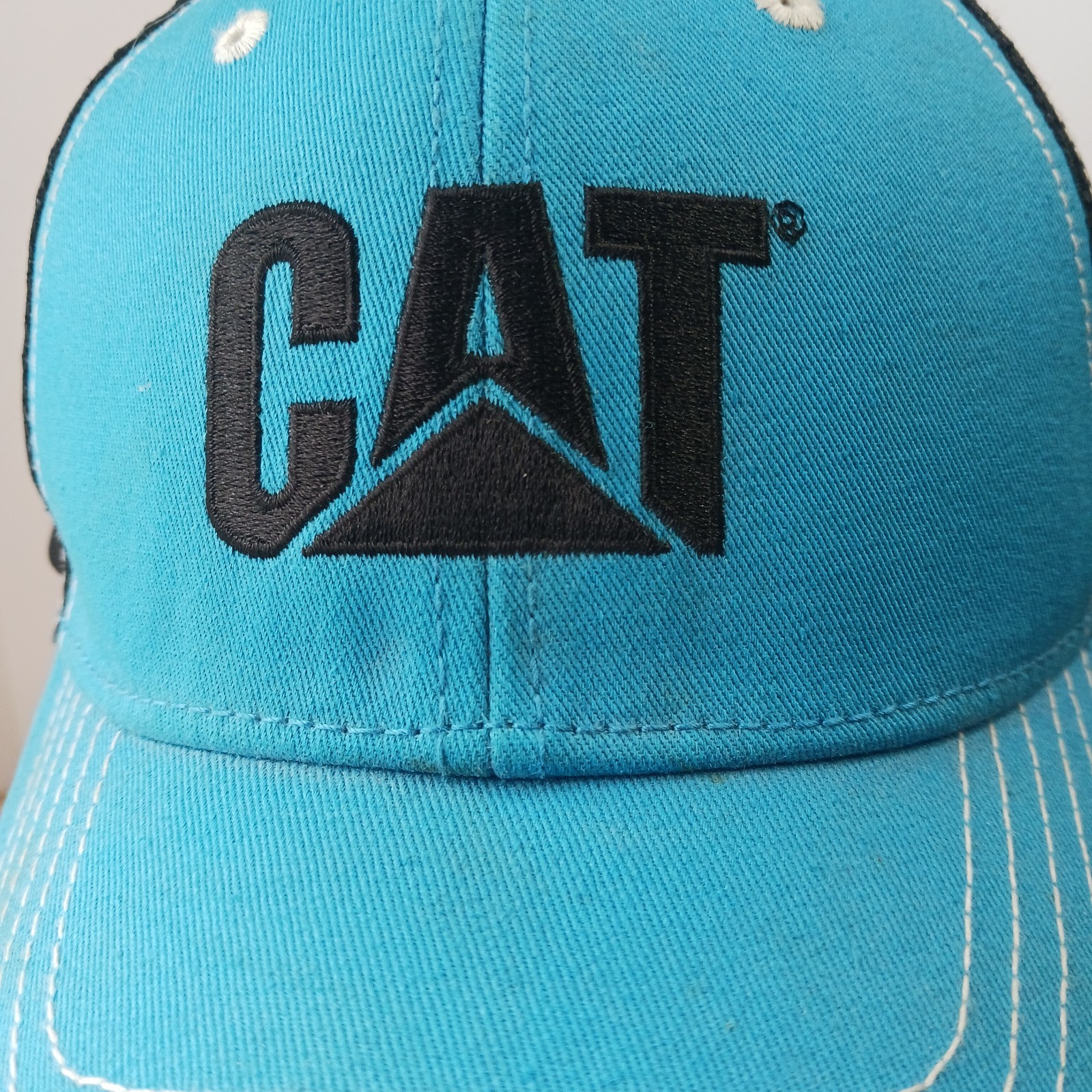 EUC CAT Carolina CAT 2-Tone Mesh Cap Hat OSFA Construction Heavy Machine