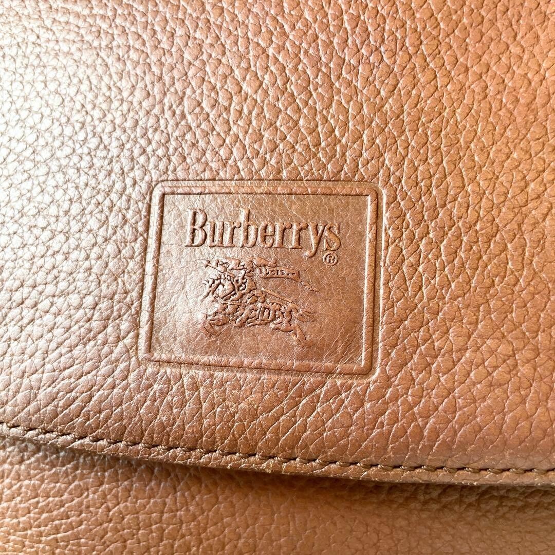 Burberry Brown Leather Nova Check Crossbody Shoulder Bag Vintage Unisex