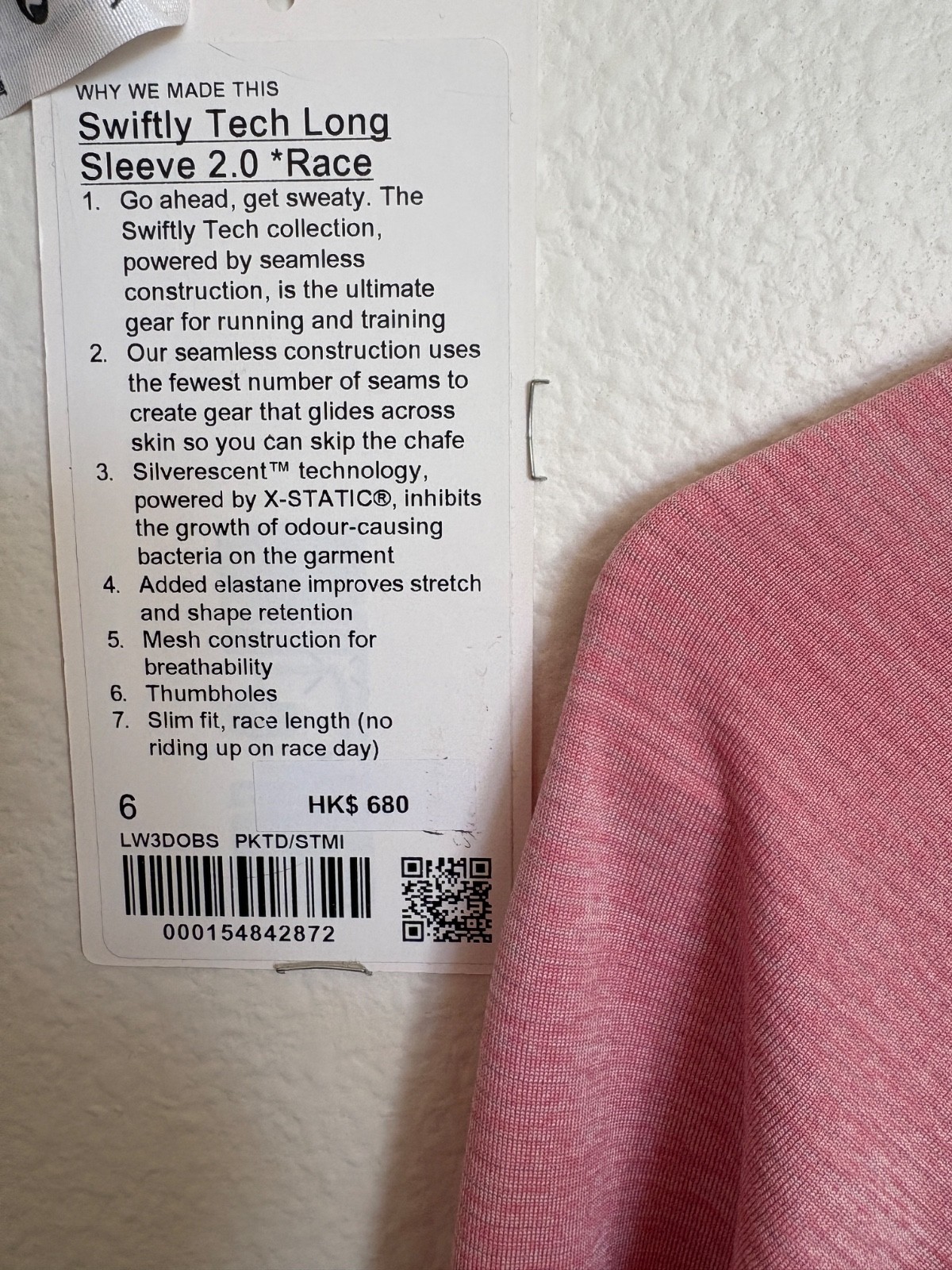 Lululemon Swiftly Tech 2.0 Race sz 6 Pink Tide/Strawberry Milkshake