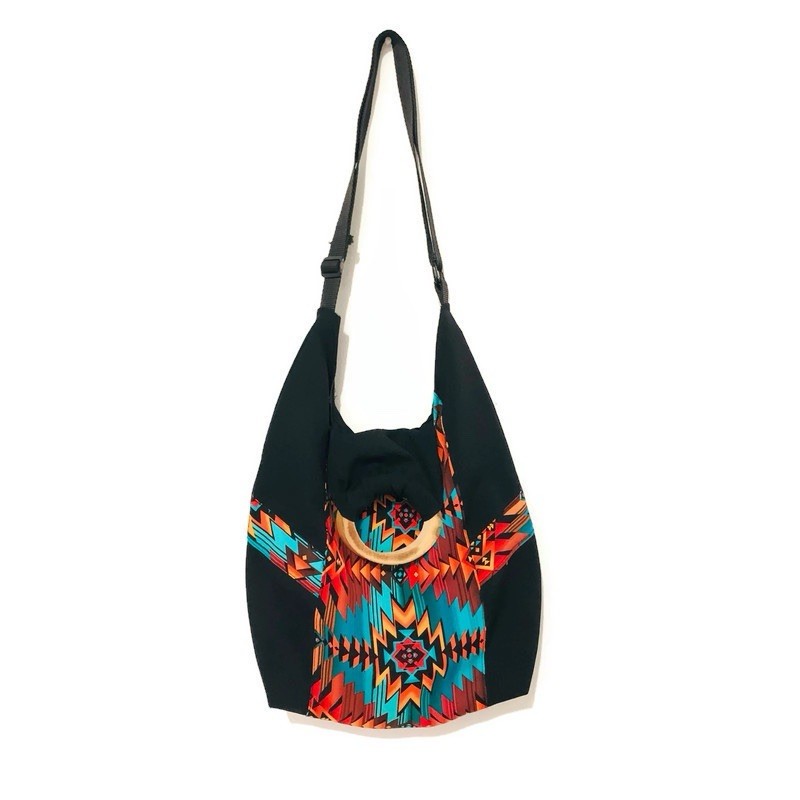 Handmade Caribbean Artisan Southwest Adjustable Crossbody Bag Boho Aztec Print