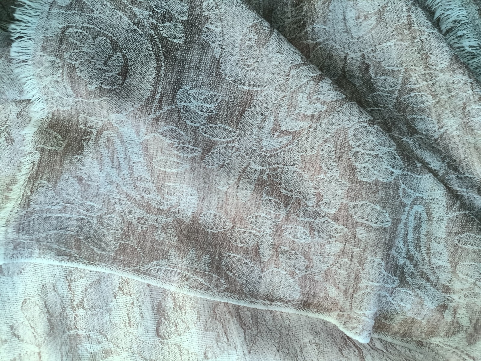 200-count Water-Soluble Wool Double-sided Cashew Jacquard 90x200cm Scarf