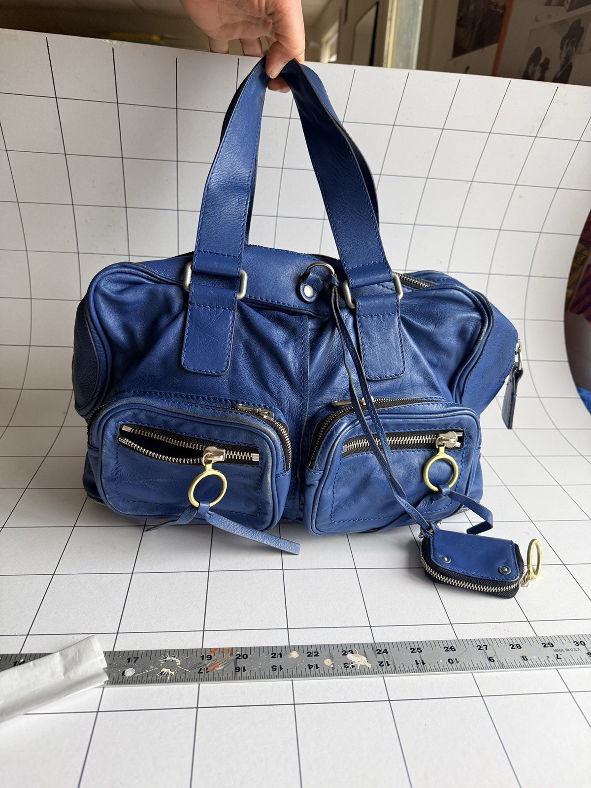 RARE Auth Chloe Betty Leather Italy Y2K Multi Pocket Handbag Bag Boston G2U