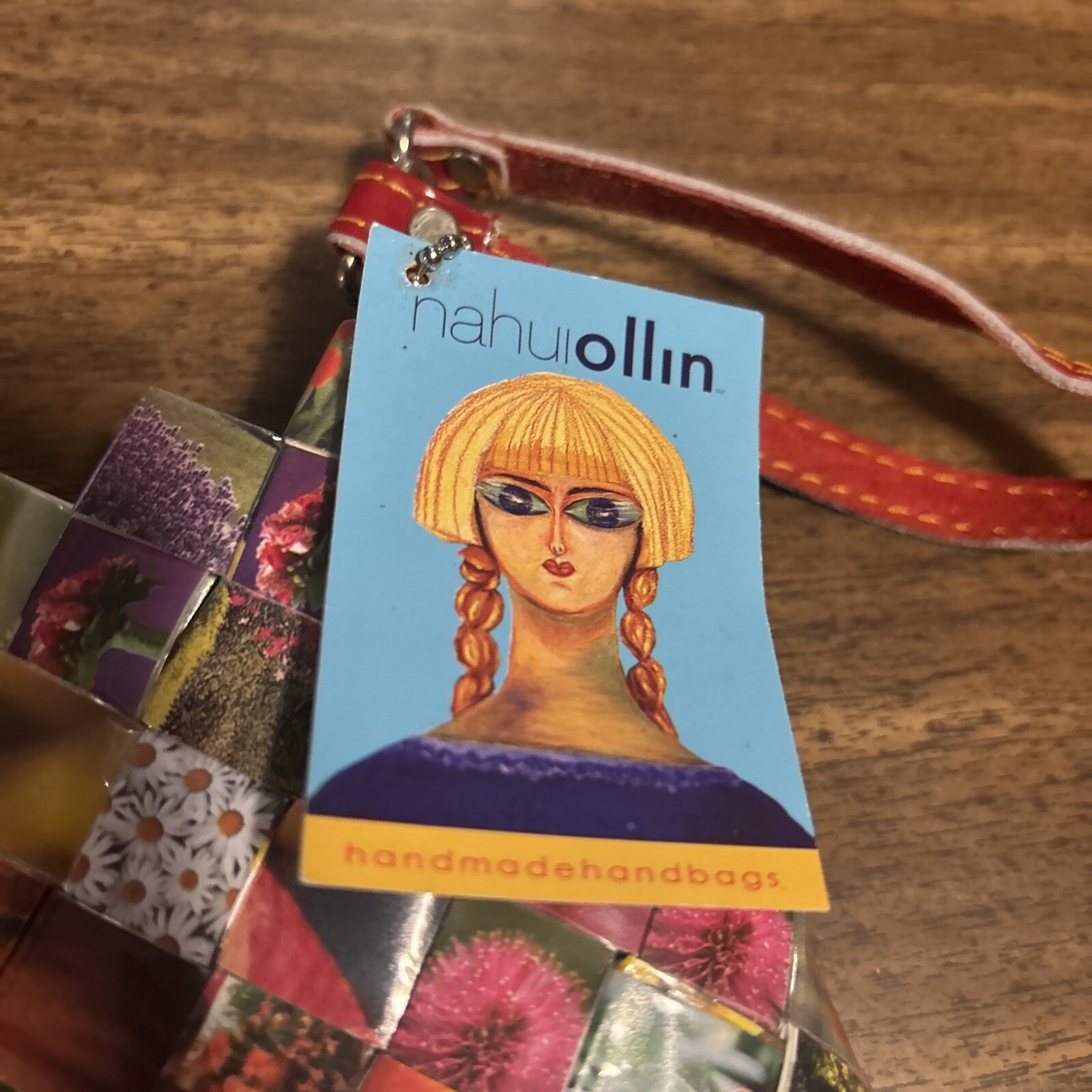 Nahui Ollin Handcrafted Clutch Recycled Materials Purse Interior Design Art NWT