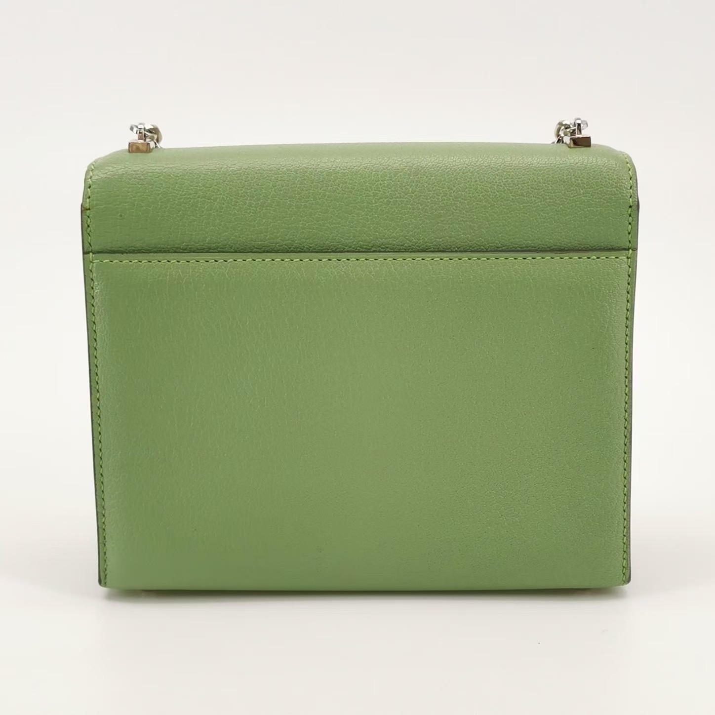 Hermes Verrou Mini 17 Chevre Mysore Vert Criquet 3I Avocado Green SilverPHW Auth