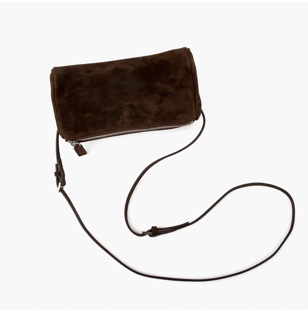 Donnain Premium Suede Leather Purse Crossbody Brown Chic Boho Preppy NWT