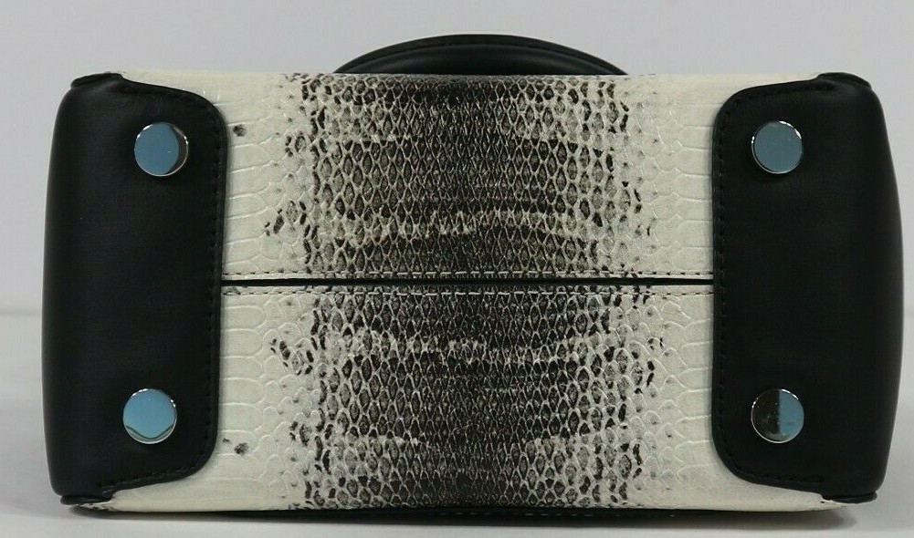 Michael Kors Nolita Mini Messenger Embossed Leather Natural/Black NWT$328.00