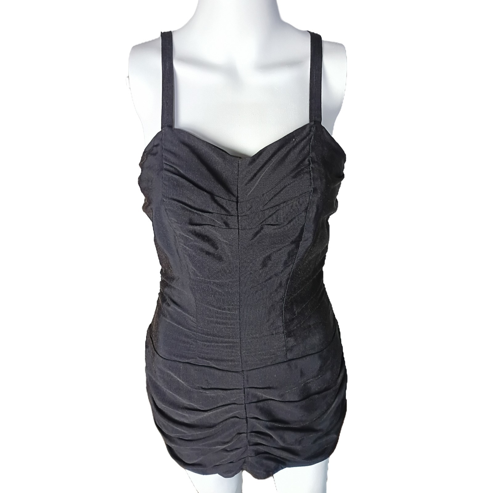 VTG Pin-Up 50’s Rose Marie Reid CA, USA Corset Structured, Black Swimsuit Sz 10
