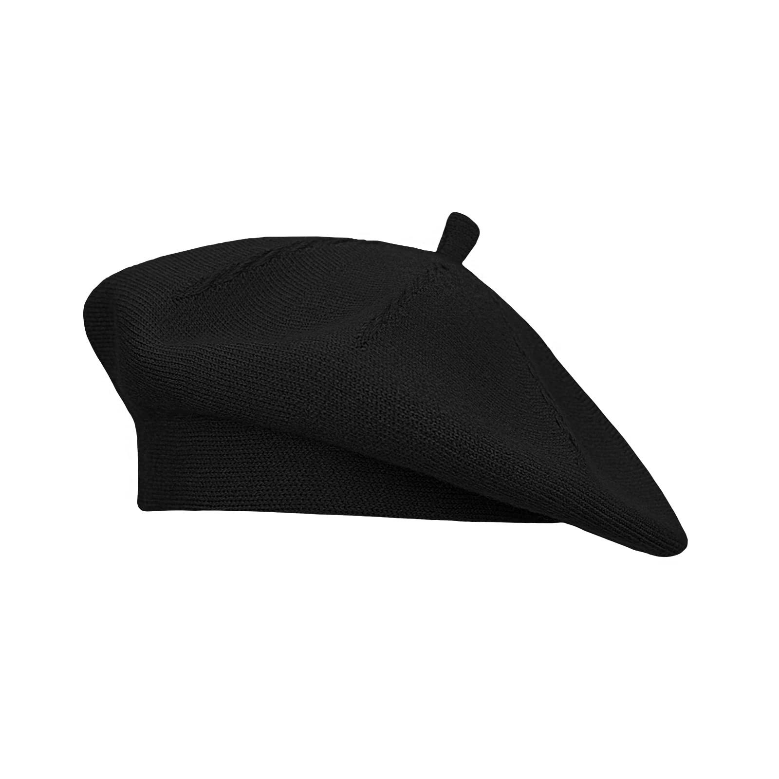 Cashmere Beret Hat French Style Stretchy Knitting Solid Color Both Side Usabl…
