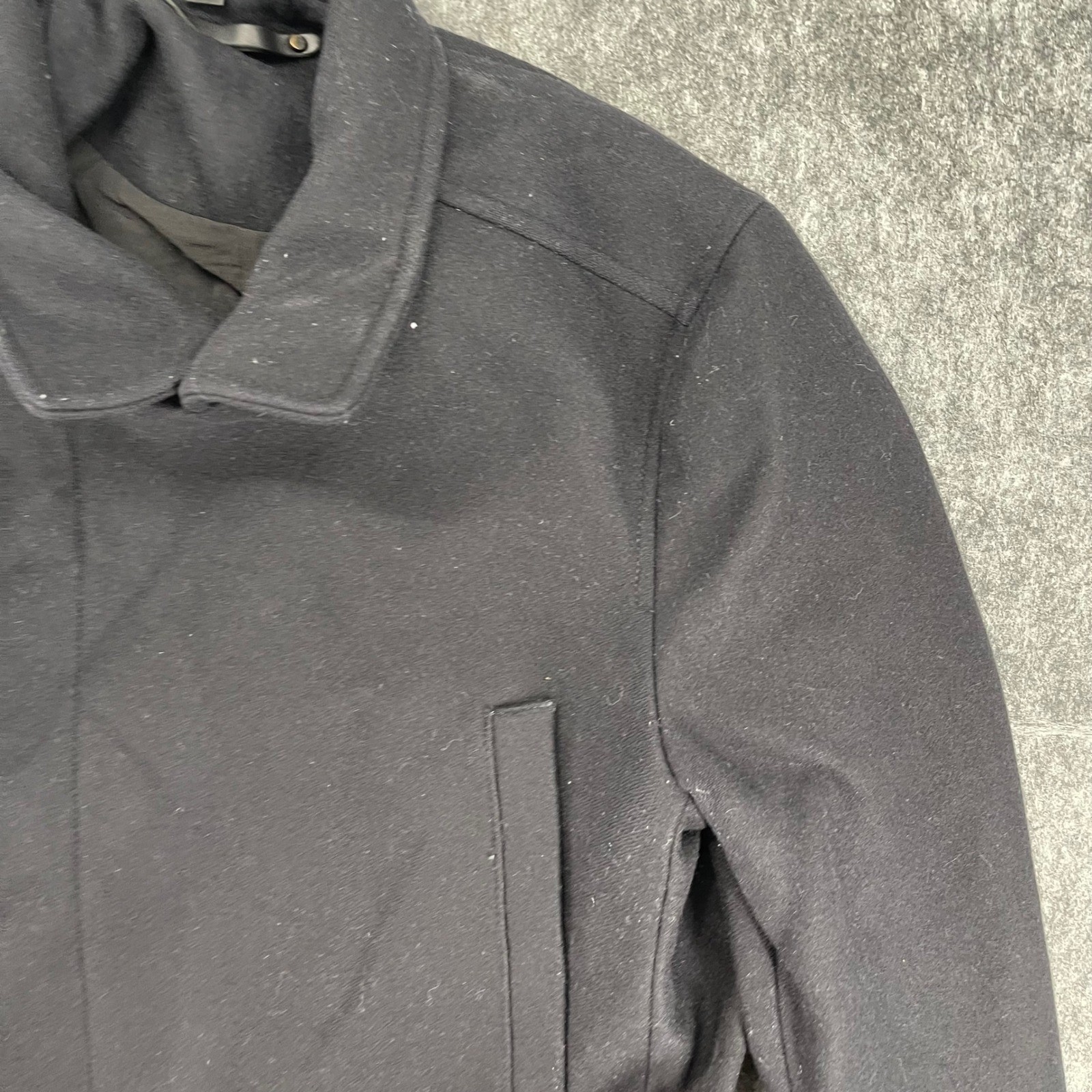 AllSaints Jacket Mens 38 Peacoat Black Wool Blend Italian