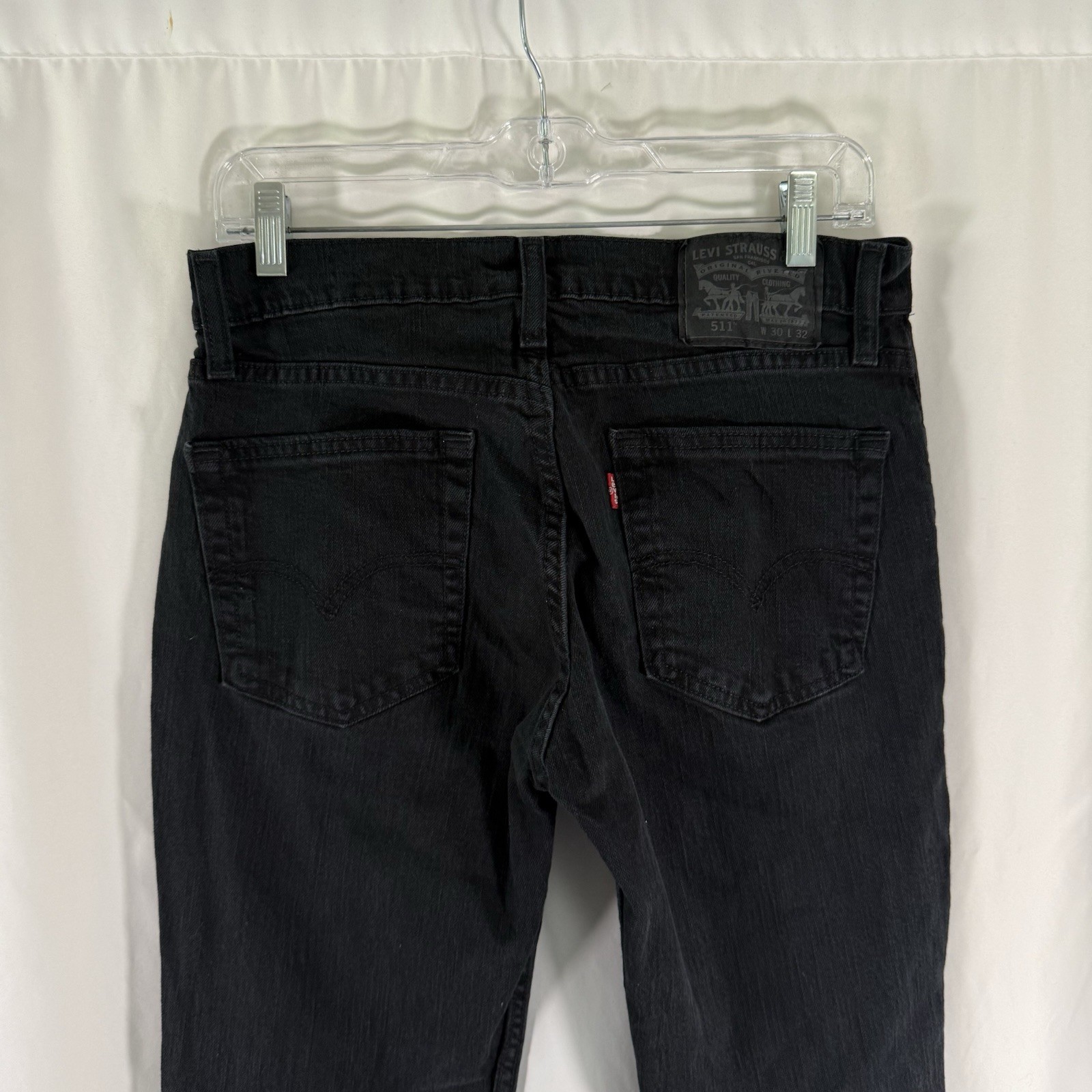 Levi’s 511 Denim Jeans Men’s 30×32 Black Slim Fit Flat Front 5 Pocket