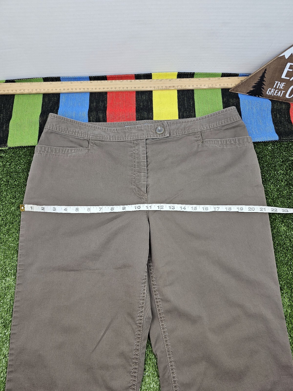 J Jill Below Waist Knee Length Pants Cropped Size 16 Color Brown Stretch