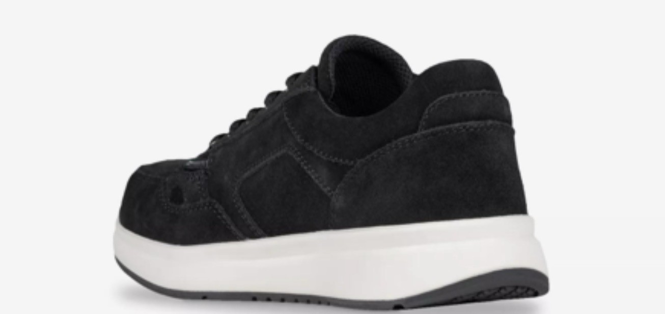 BILLY Footwear Comfort Jogger Low Top Lace-Up Zip Sneakers Black Suede Unisex